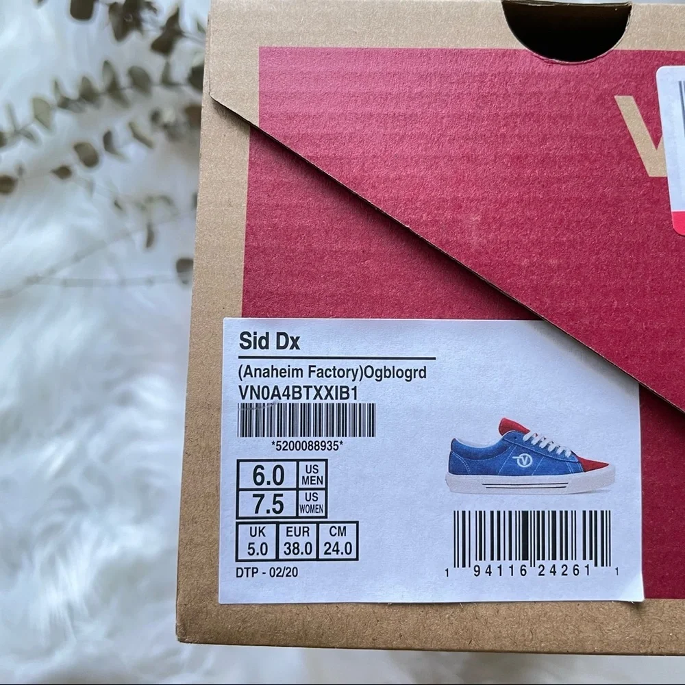 Vans Anaheim Factory SID DX OG Blue Red W7.5 VN0A4BTXXIB NIB